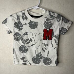 Disney Mickey Mouse Kids T-Shirt - White and Black with Red Accent